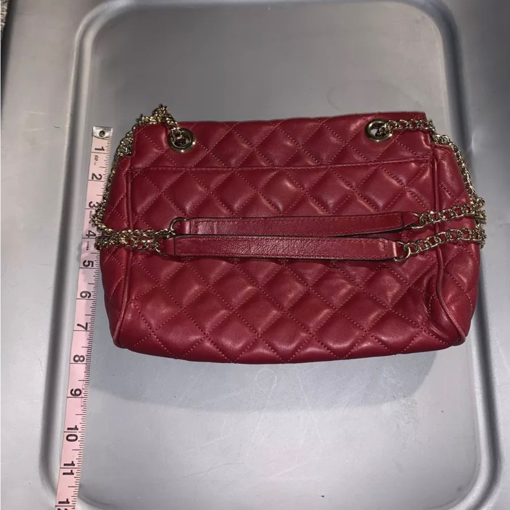 Michael Kors Vivianne Quilted Leather Medium Shoulder Flap Bag in Red